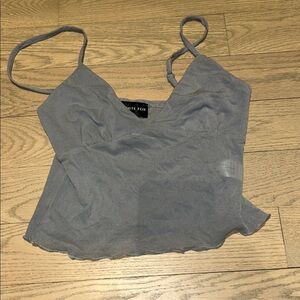 Light Gray V-Neck Spaghetti Strap Cami sheer